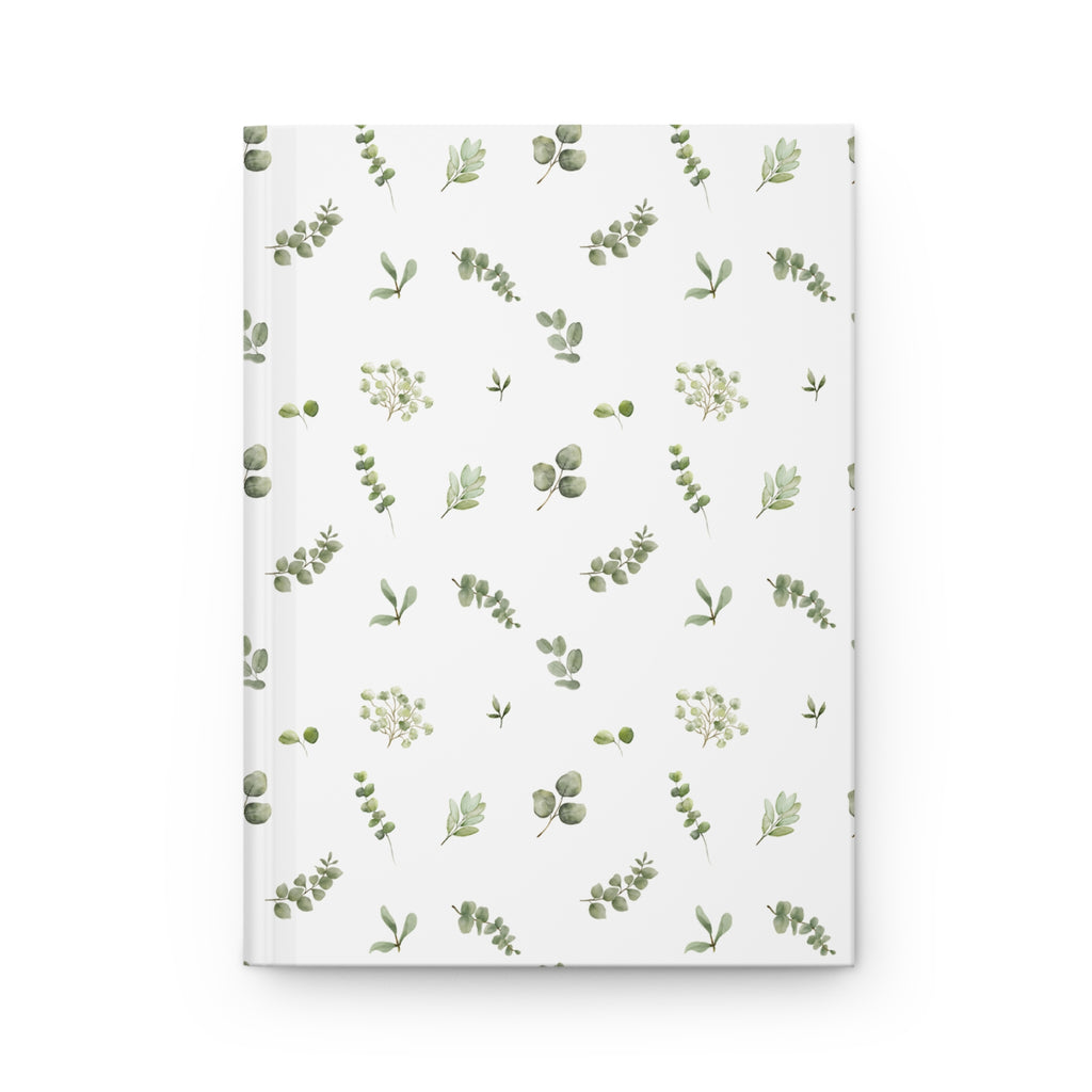Botanical Eucalyptus Hardcover Journal — Matte Floral Notebook for Notes & Planning