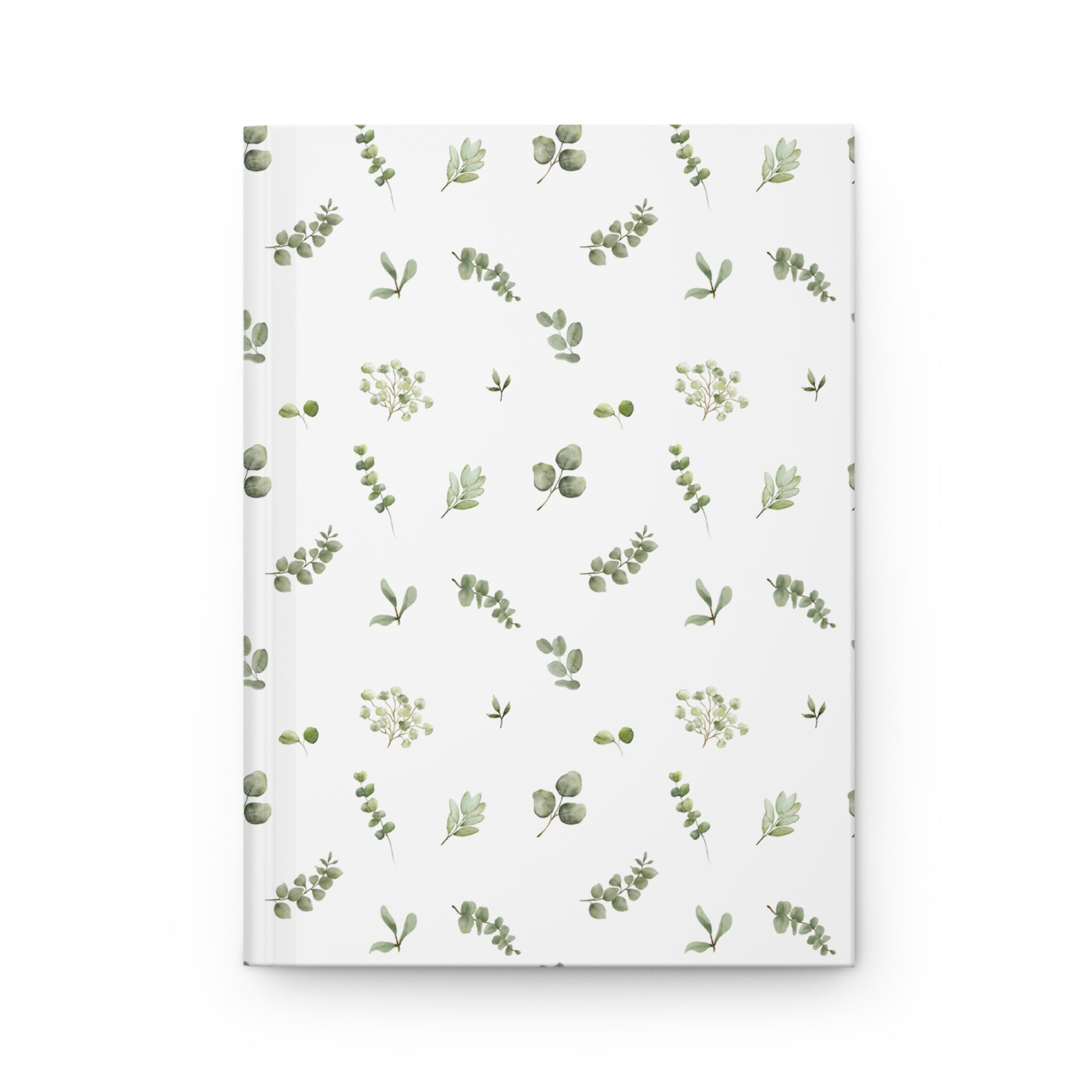 Botanical Eucalyptus Hardcover Journal — Matte Floral Notebook for Notes & Planning