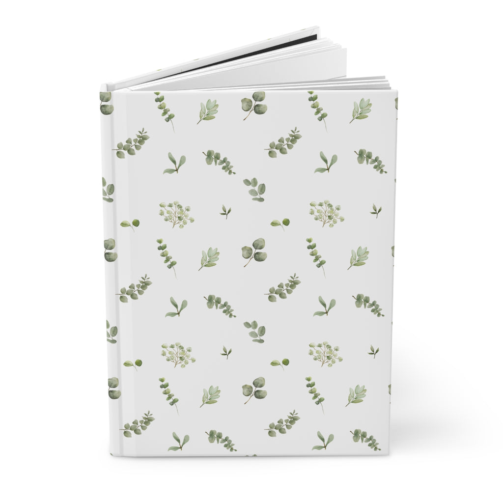 Botanical Eucalyptus Hardcover Journal — Matte Floral Notebook for Notes & Planning