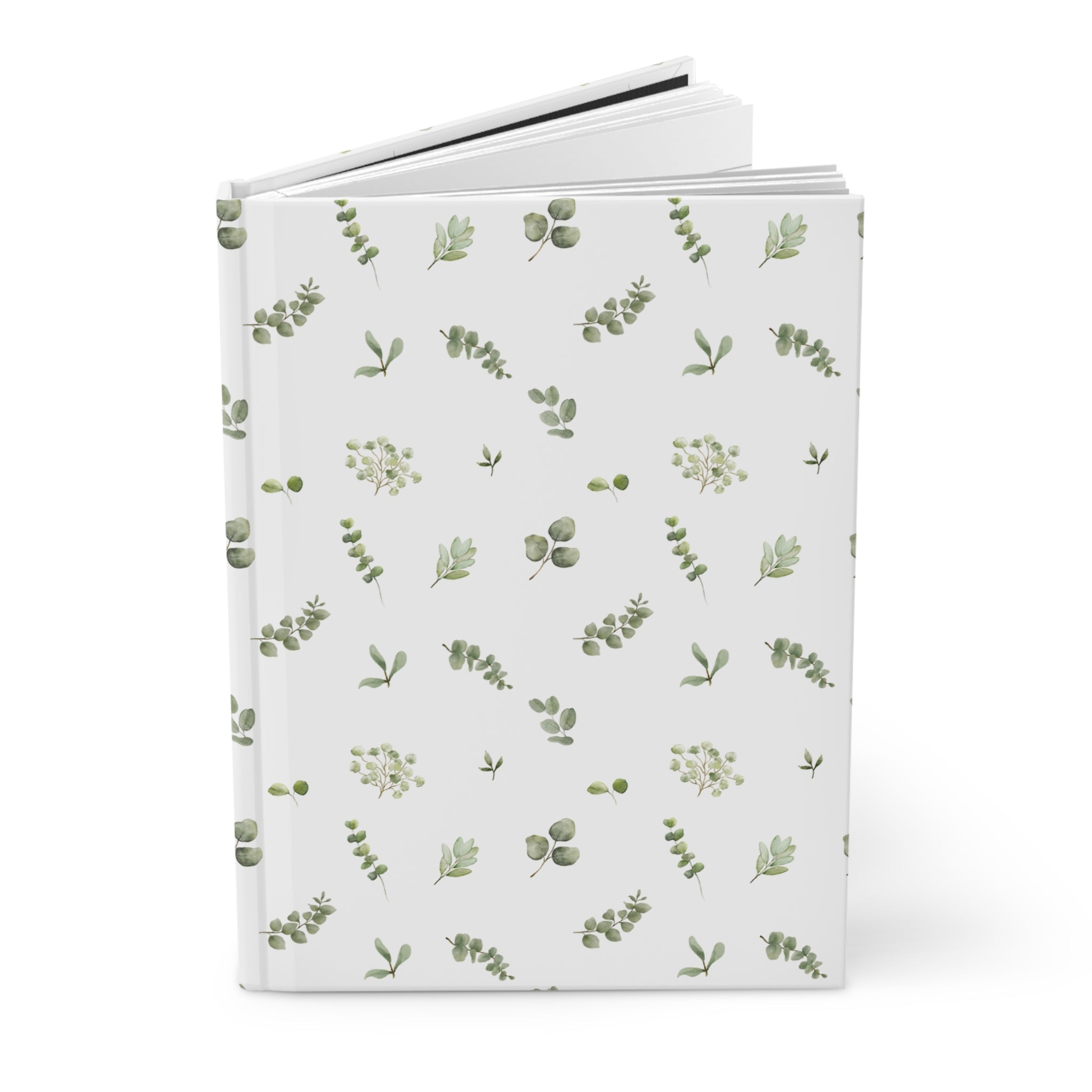 Botanical Eucalyptus Hardcover Journal — Matte Floral Notebook for Notes & Planning