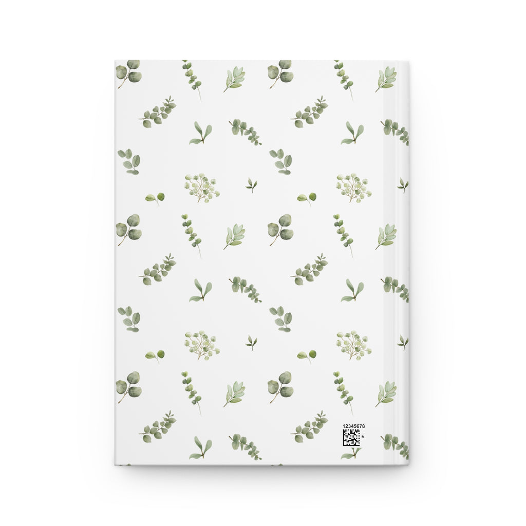 Botanical Eucalyptus Hardcover Journal — Matte Floral Notebook for Notes & Planning