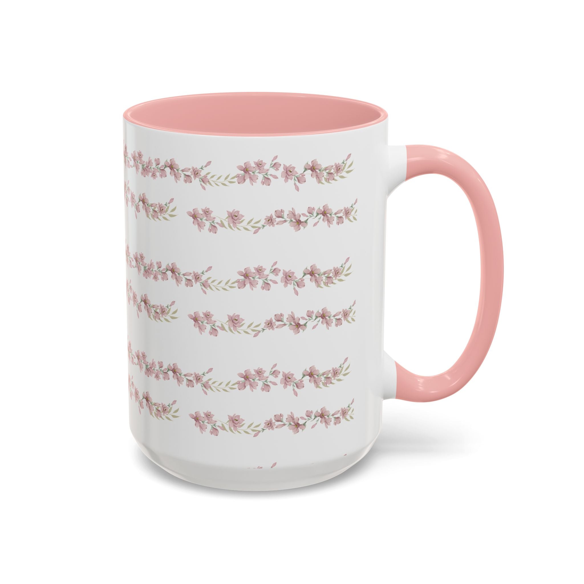 Pink Floral Stripe Coffee Mug — Accent Interior 11/15oz