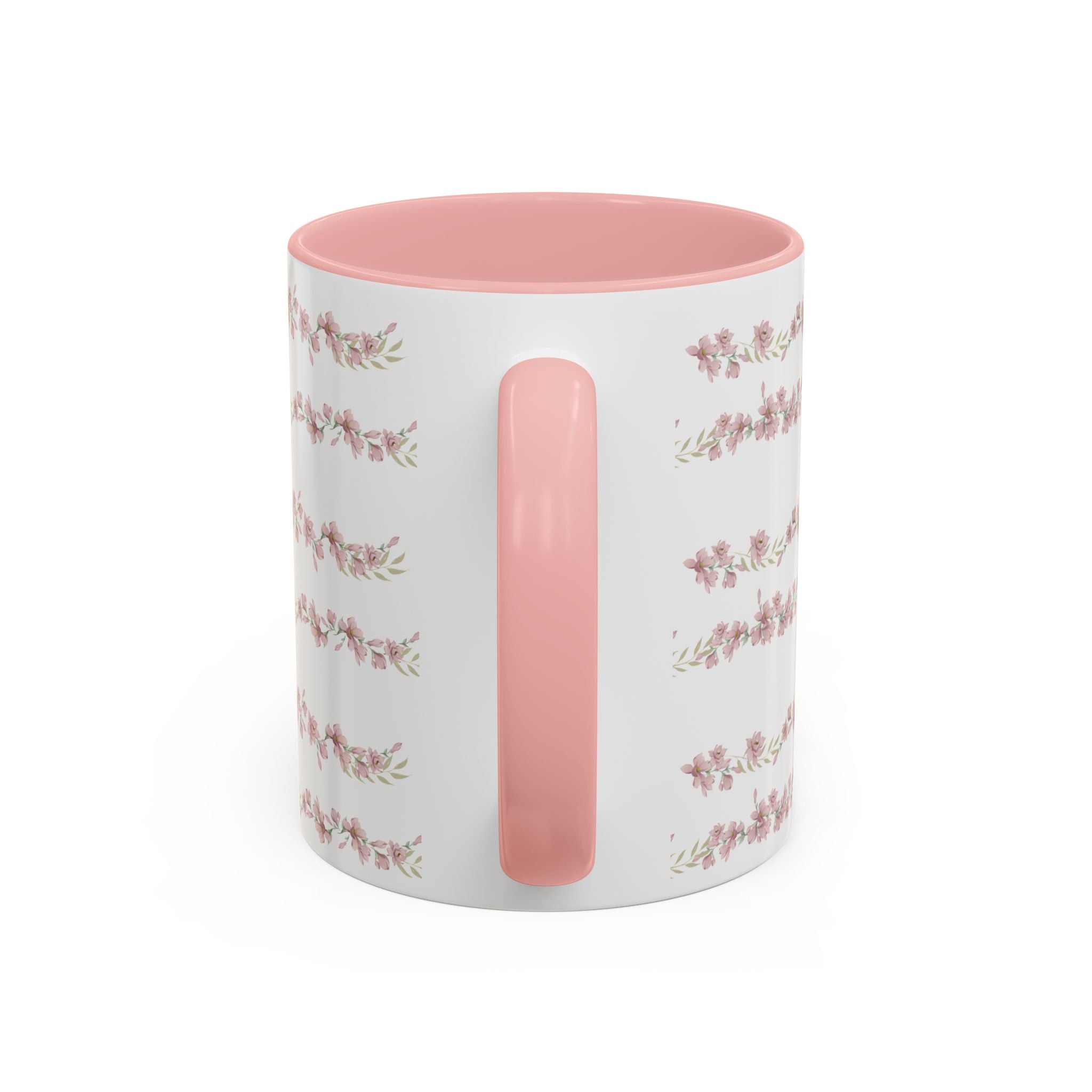 Pink Floral Stripe Coffee Mug — Accent Interior 11/15oz