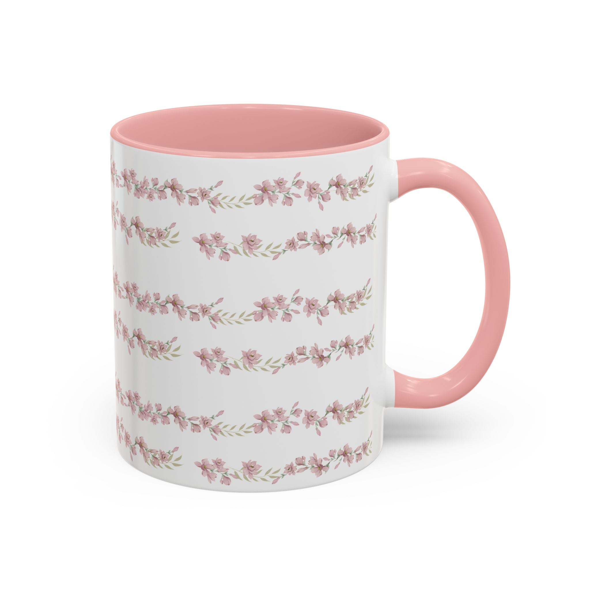 Pink Floral Stripe Coffee Mug — Accent Interior 11/15oz