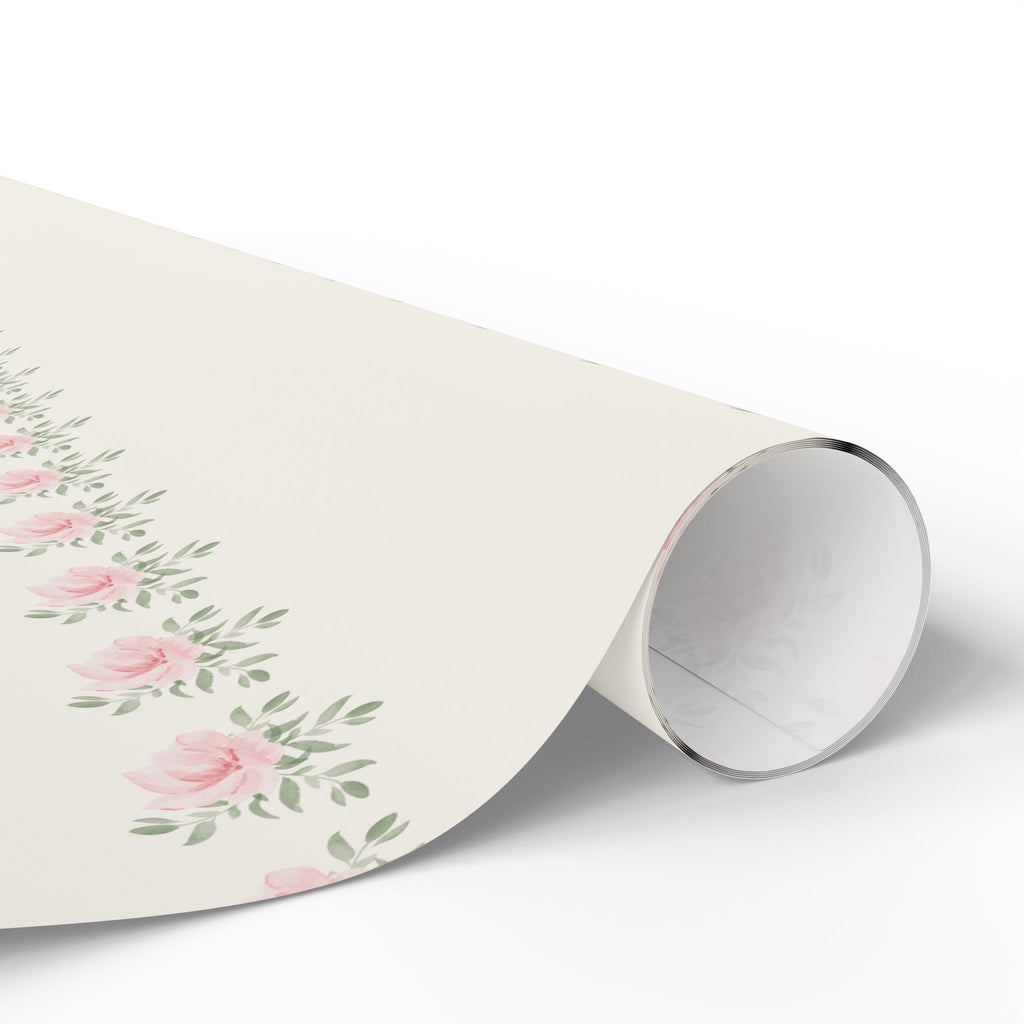 Floral Rose Pattern Wrapping Paper — Pink Rose Bouquet Gift Wrap
